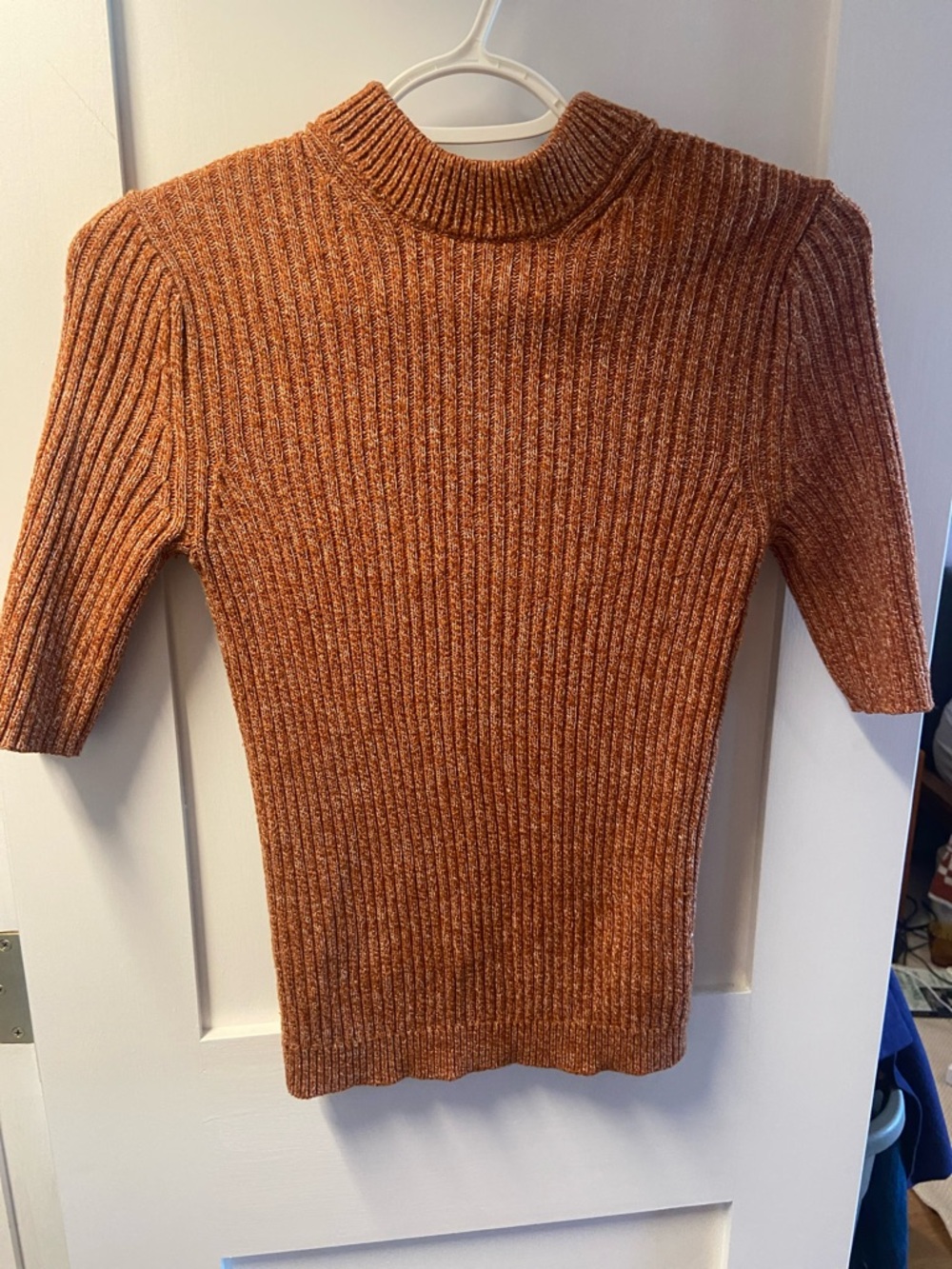 Who What Wear Men's Ribbed Turtleneck Sweater - Rust Brown